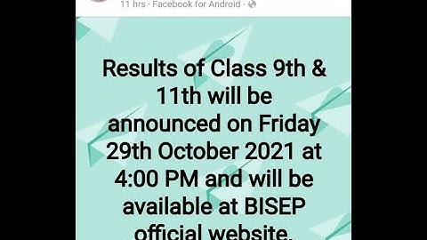 Result  of 9th 11th Class  announce today 29th Oct.at 4 pm || pass fail students || Peshawar Board