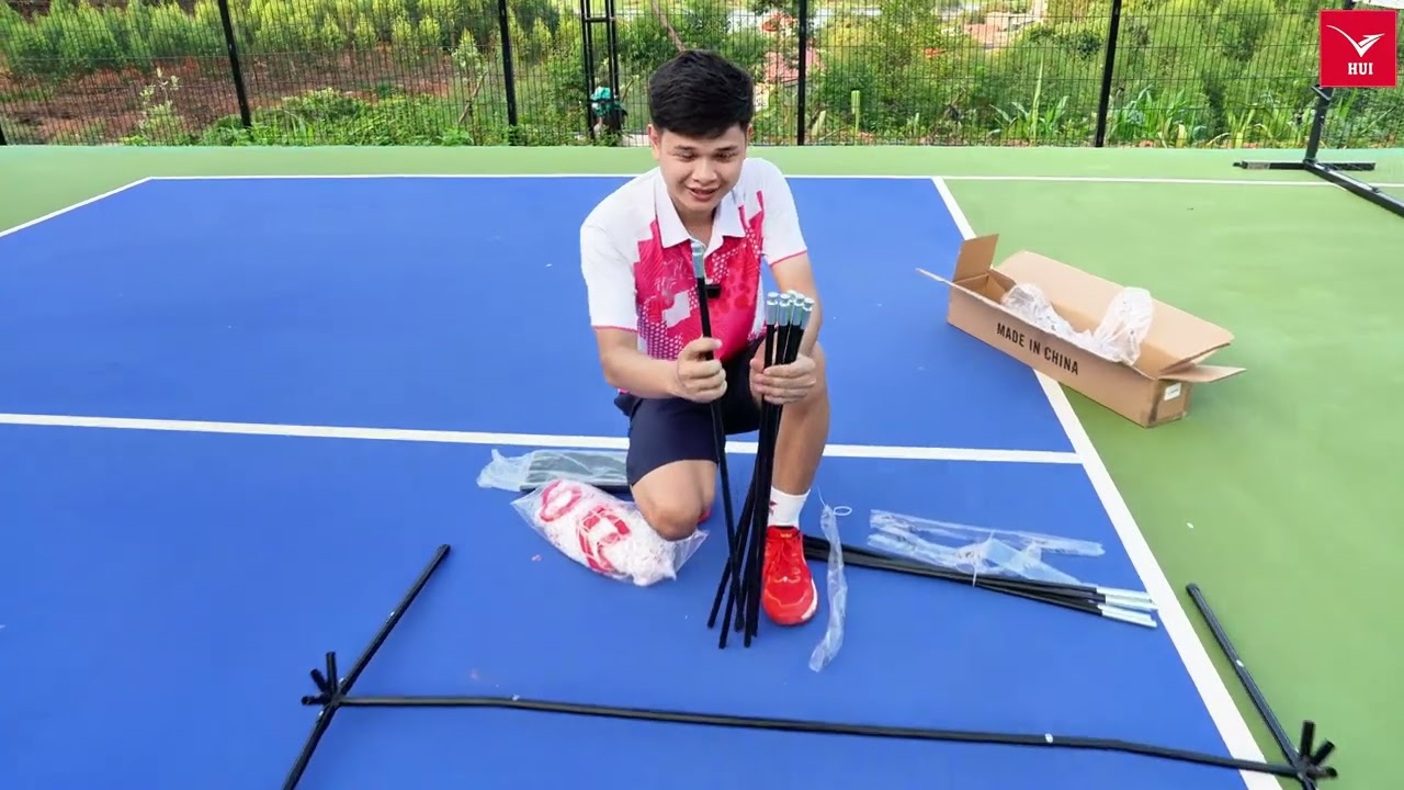 Hướng dẫn lắp đặt bộ lưới thu hồi bóng pickleball - tập luyện pick tại nhà | QUỐC HÚI SPORT
