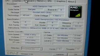 AMD Sempron 140 CPU-Z highest validable frequency