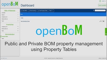 openBoM: create and organize BOM properties with Property Tables