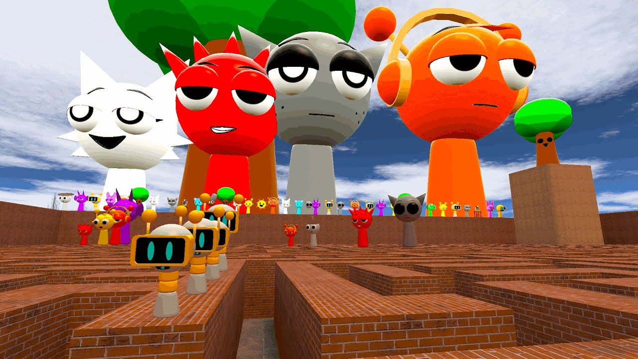 ALL SPRUNKI WERE FOUND IN BIG MAZE IN GARRYS MOD !