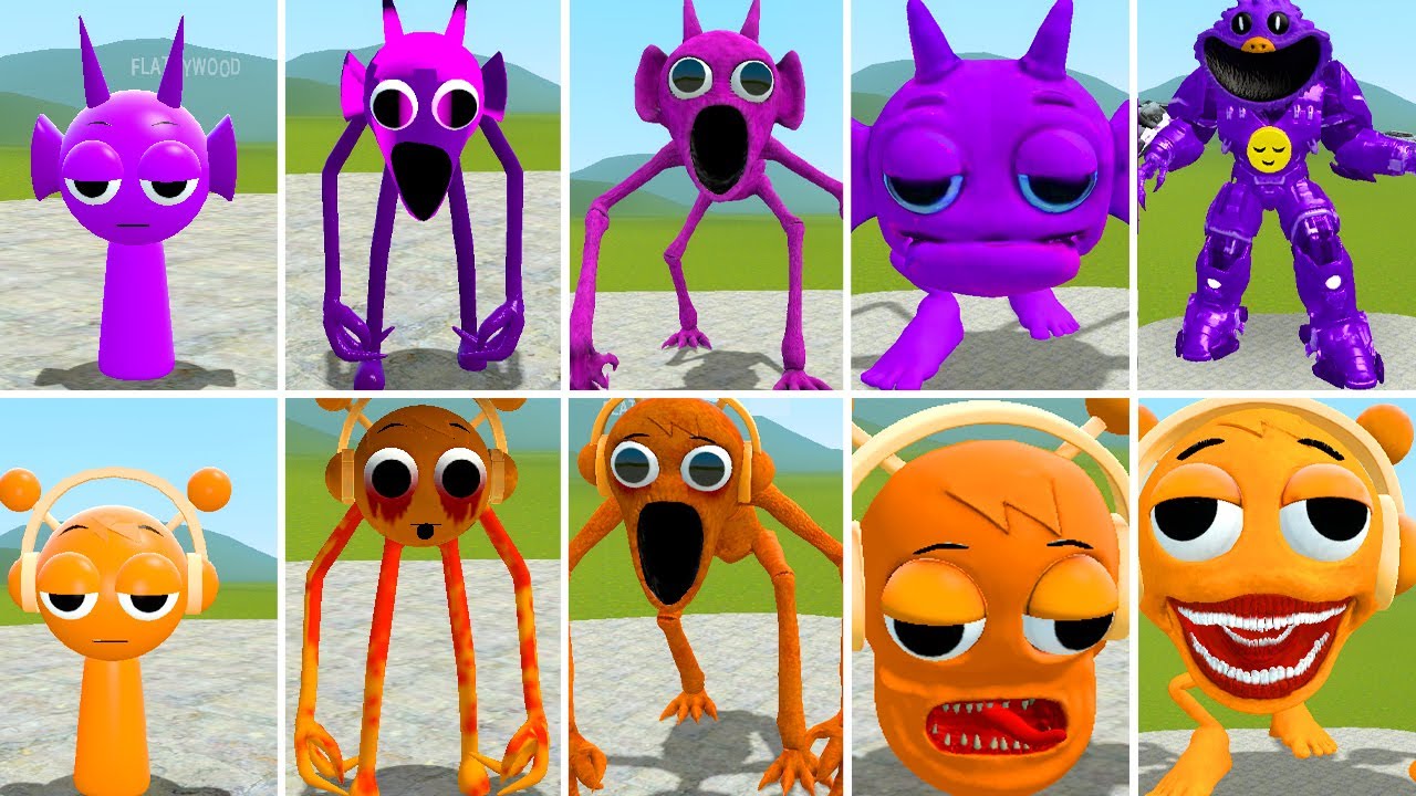 NEW ALL DURPLE ZOOCHOSIS TAPES 1-5 VS NEW ALL SPRUNKI OREN EATER FAMILY ? in Garrysmod!.,...