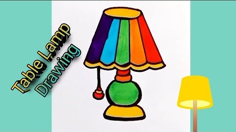 How to draw Table Lamp //Easy lamp drawing and painting