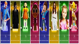 Blippi 🆚 Vednesday 🆚 Squid game 🆚 sprunki 🆚 Ryder  🆚 Sonic golden | tiles hop-EDMrush screenshot 3