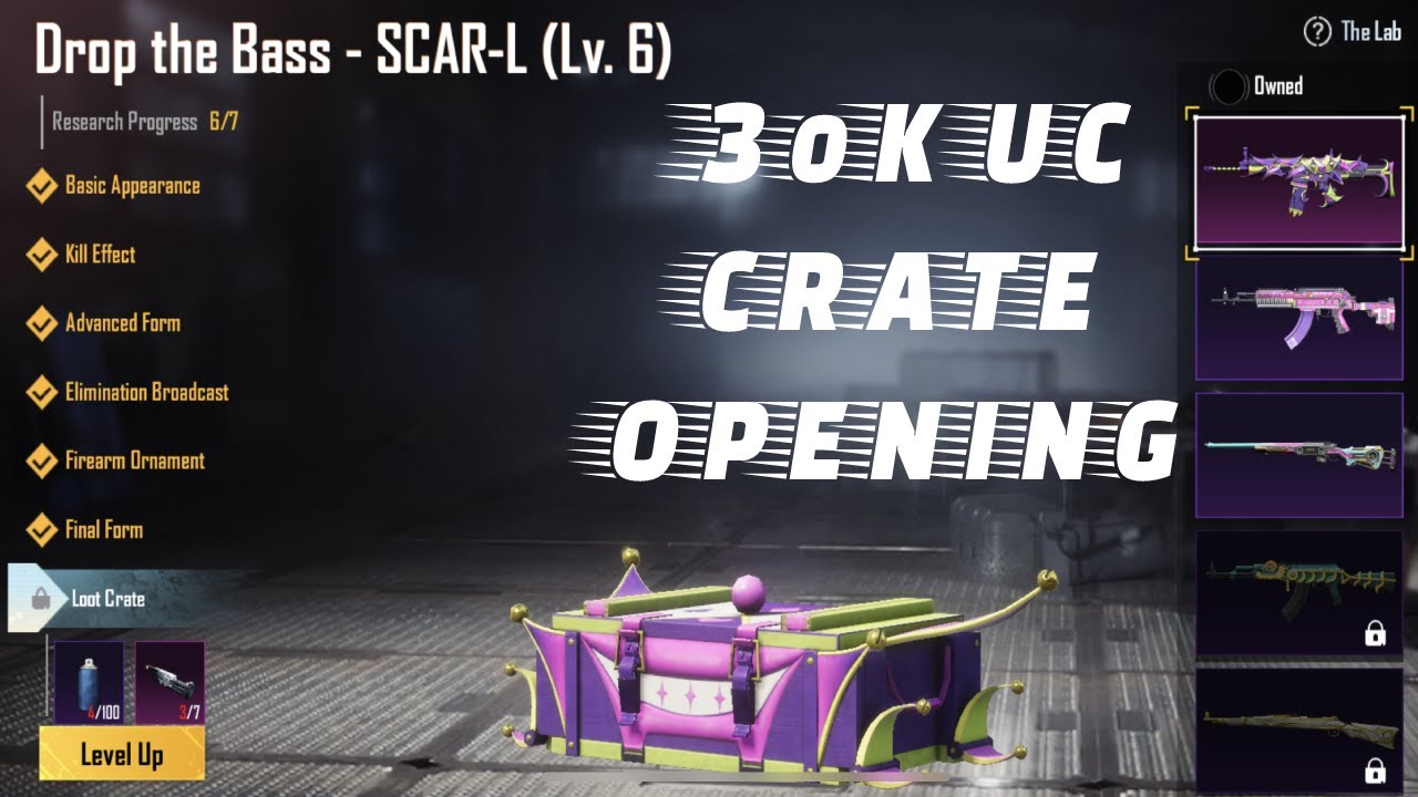 New JOKER (FOOL) SCAR-L | DROP THE BASS Scarl | LUCKIEST 30K UC Crate Opening 😍 | PUBG MOBILE |