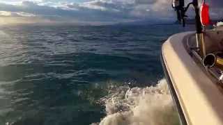 Navegando con los primeros rayos de Sol sobre el bermejo mar de Cortez