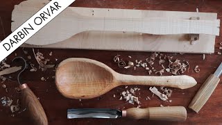 Make a Large Spoon Using the Lathe, Hook Knife, Gouge...