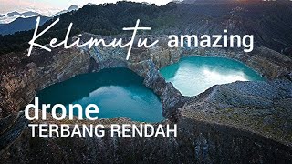 DRONE Kelimutu flores Indonesia | view danau lebih dekat air