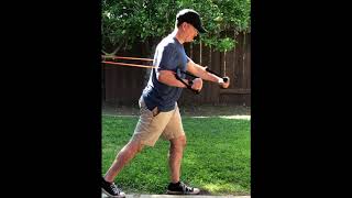 Split Stance Alternate Arm Exercise Band Press