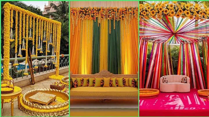 Haldi Mehndi Decoration Ideas at Home | Easy Haldi Ceremony Decoration Ideas