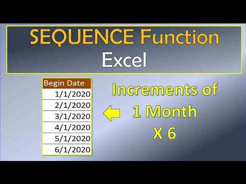 Sequence Function in Excel