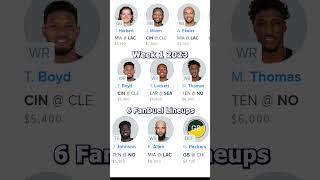 Week 1, 2023 FanDuel, Fantasy Football Lineup Ideas likeSub to see updated line ups before kick off