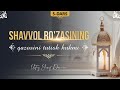 5-dars: Shavvol ro&#39;zasining qazosini tutish hukmi | Ustoz Yusuf Davron