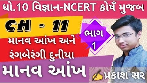 માનવ આંખ ની સરળ સમજુતી | પ્રકરણ 11 | ટોપીક 11.1 | ધો.10 - વિજ્ઞાન  | ભાગ - 1 |  ✍ પ્રકાશ સર