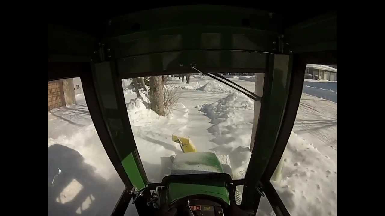 John Deere 345 with Cab and 42 inch Snow Thrower.mp4 YouTube