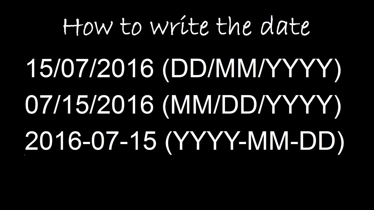 How to write the date