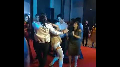 Ashish Sharma dancing with Shampa at Prithvi Vallabh launch Party