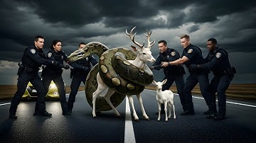 Brave Rescue Team Battles Giant Python to Save Helpless Deer
