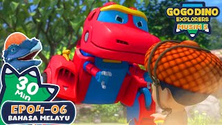 Andy Dalam Bahaya! EP04-06 🦖 GOGODINO 🦕 KOMPILASI | Bahasa Melayu | Kartun Anak | Dinosaur | Mainan