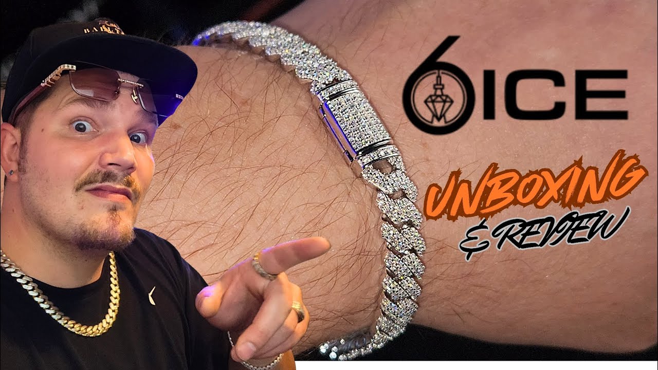 6ICE Review | Unboxing 8mm Moissanite Cuban Link Bracelet - YouTube