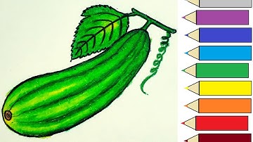 Easy Way to Draw Cucumber(সহজে শসা আঁকা) #showrin