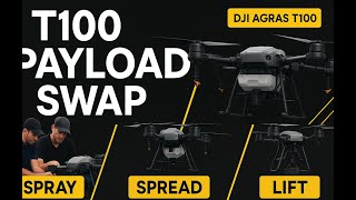 DJI Agras T100 Payloads Explained: Spray ↔ Spread ↔ Lift (Live Swap Demo)