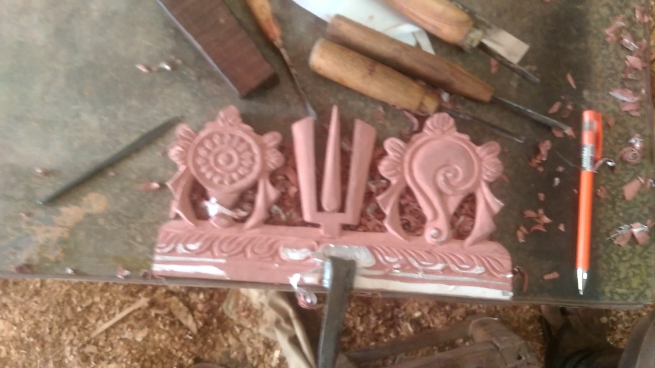 Wood carving sanku chakra namam YouTube