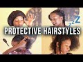 4 EASY PROTECTIVE NATURAL HAIRSTYLES FOR BED! (4c, Afro, Short hair, Growth)  | Annesha Adams