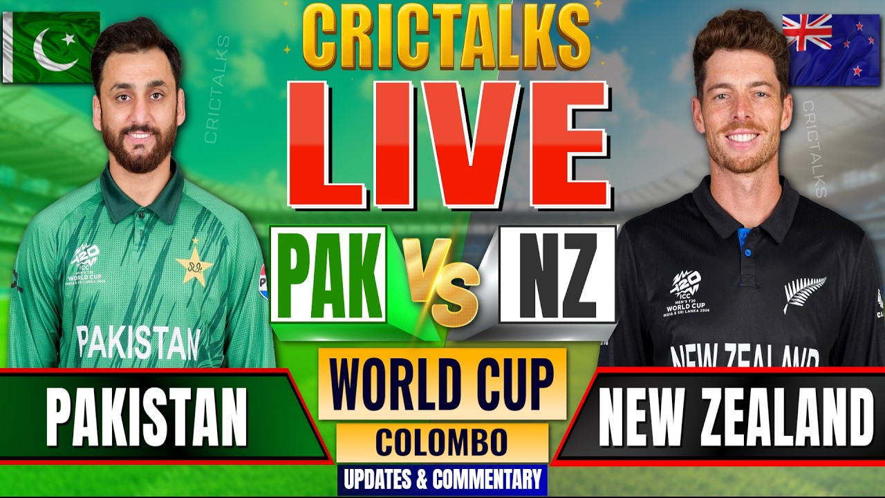 🔴 PAK vs NZ, T20 World Cup 2026, Cricket Live Match Today Score Commentary, Pakistan v New Zealand