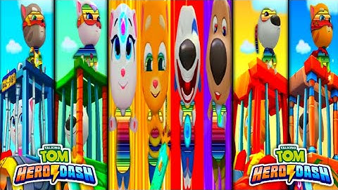 TALKING TOM HERO DASH + ALL SUPER HEROES - MIX COLOUR SUIT & DISCOVER THE SUPER HEROES - GAMEPLAY