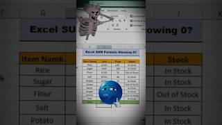 Excel SUM Formula Showing 0? 😱 KG Unit Fix! #exceltips #excel #trending #shorts || Turn On Skill