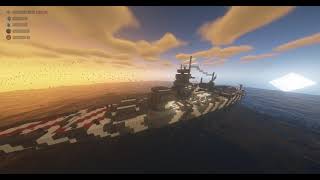 Minecraft CCnet | Movecraft Battle ,  TSS Roma VS IJN Yamato | Shaders