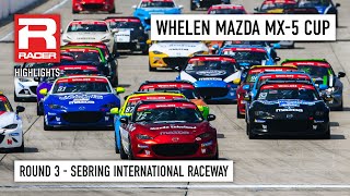 Mazda MX-5 Cup 2024 | Round 3 - Sebring International Raceway | Race Highlights