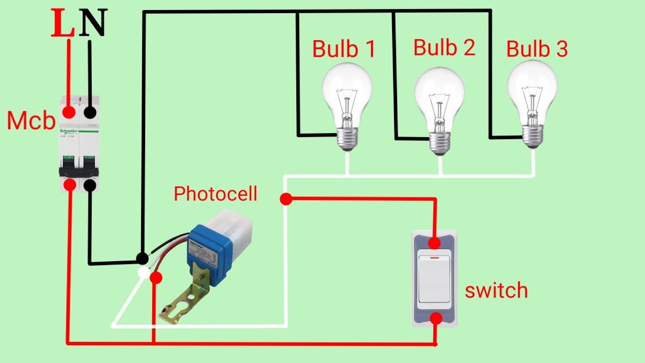 Street light photocell | Photocell sensor connection diagram
