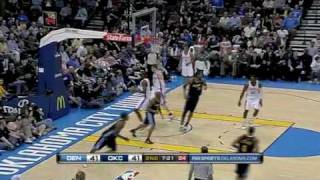 J R Smith drives and score a incredible reverse up and under layup vs Oklahoma City Thunder