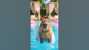 Tiny Capybara vs. Early Bubbles — Cute Panic Loop #capybara #cute #loop