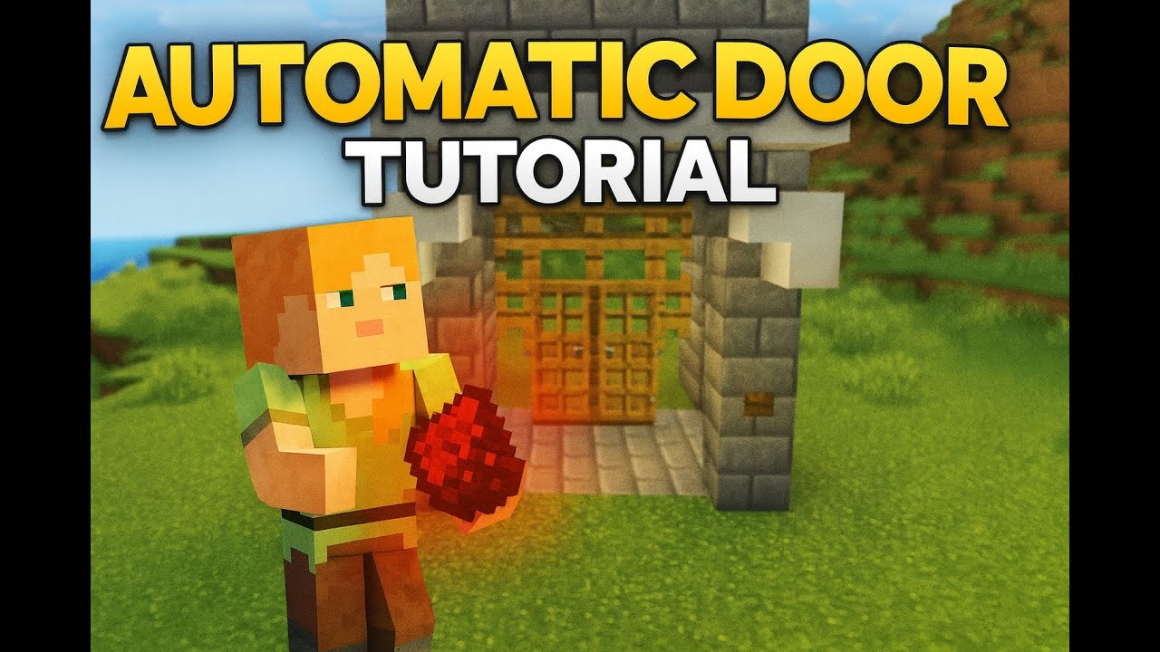how to make minecraft automatic door - YouTube