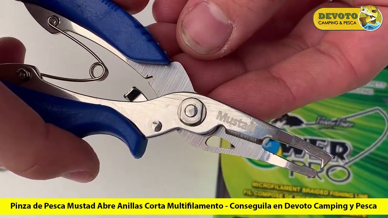 Pinza de pesca Mustad Abre Anillas Corta Multifilamento - [Devoto Camping y  Pesca] 