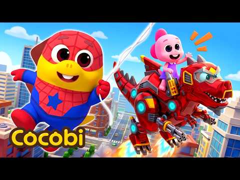 Spider Hero and the Tyrannosaurus Robot🤩🦖 To the Rescue! | Nursery Rhymes | Cocobi