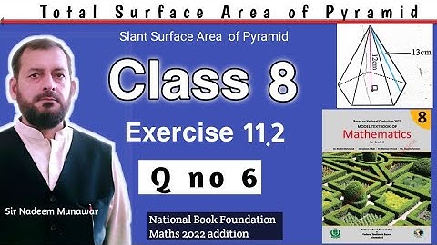 Class 8 Exercise 11.2 Q no 6 Ex 11.2  How find Surface Area of Pentagonal Pyramid in Urdu Hindi