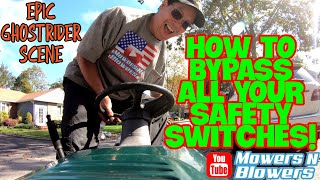 HOW TO BYPASS LAWN TRACTOR MAGNETO KILL SOLENOID PTO BRAKE SEAT SAFETY SWITCH ATF FIX SLOW TIRE LEAK