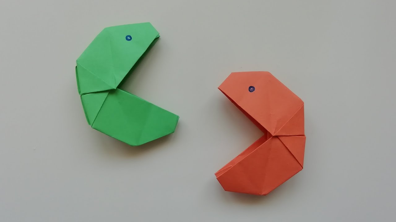 Origami Pacman Yapımı / Kağıttan Pacman Nasıl Yapılır / Pac-Man Oyunu ...