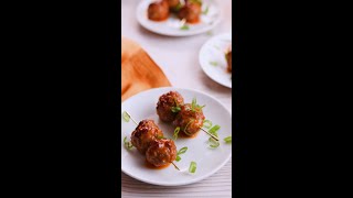 Smoky Ginger Pineapple Glazed Pork Meatballs