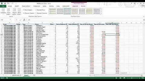 Using slicers with horse racing data