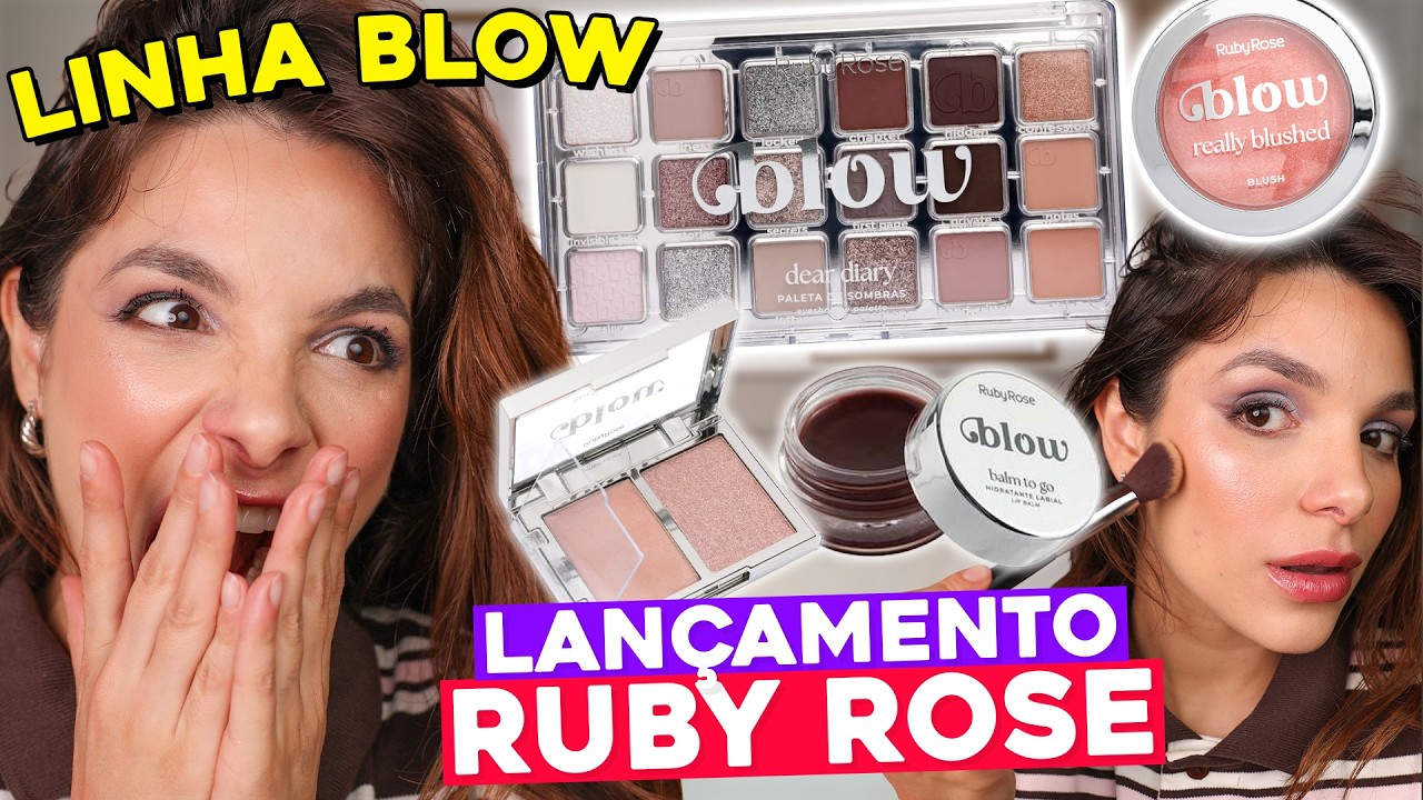 TESTEI nova LINHA de MAKE da RUBY ROSE / LINHA BLOW pt2 