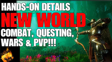 DETAILS OF AMAZONS ACTION MMO NEW WORLD! COMBAT, QUESTING, WARS, AND PVP!! 50vs50!!! 4K!!!! :)