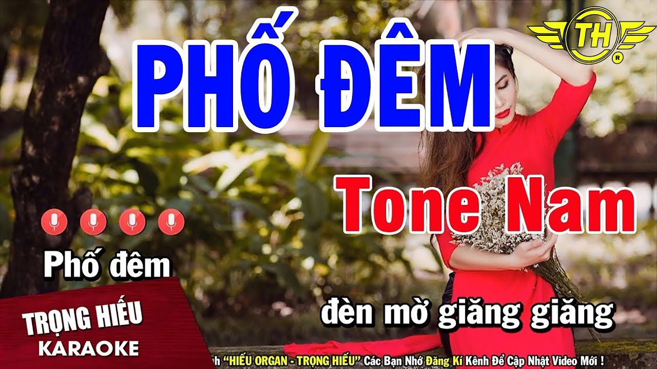 Karaoke Phố Đêm Tone Nam Nhạc Sống | Trọng Hiếu