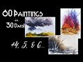 #4, 5, & 6 - 60 Paintings in 30 Days CHALLENGE! #4, 5, & 6 Tiny Meditative Watercolor Landscapes