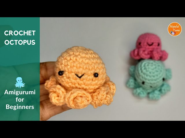 CROCHET KAWAII BABY OCTOPUS - *NO SEWING REQUIRED* - Left-Handed version 