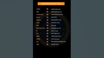 #w3schools #codeacademy #freecodecamp #react #sololearn #learnpython #php #coursera #coding #ai #ui